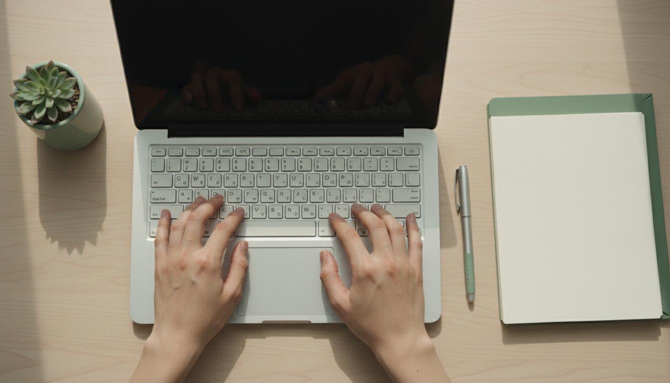 Mains sur clavier illustrant la rigueur et l'engagement MindOff